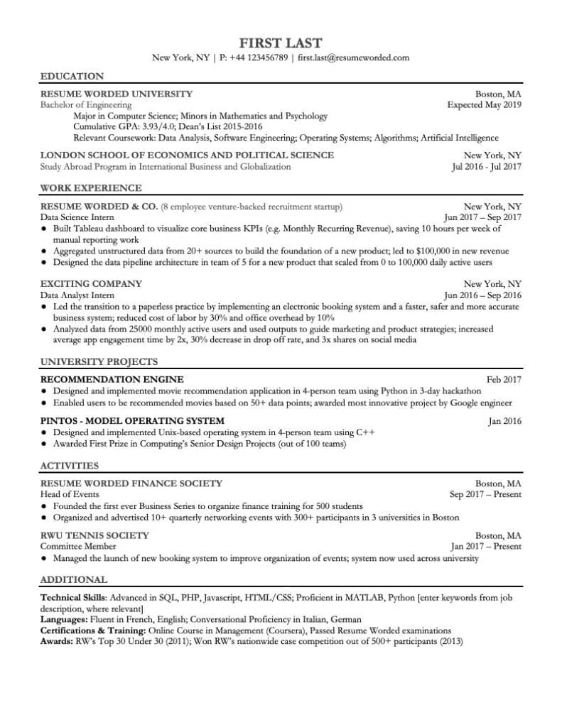 نماذج سيرة ذاتية ats نماذج سيرة ذاتية كندية باللغة الانجليزية Pdf cv canadien