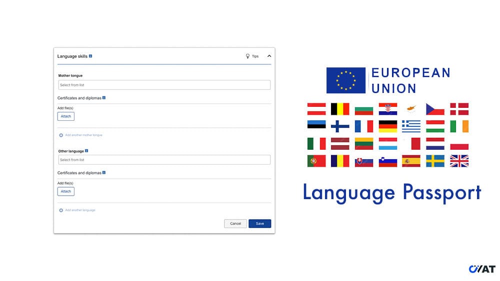Europass CV: سيرة ذاتية أوروبية يوروباس جواز اللغات Europass Language Passport